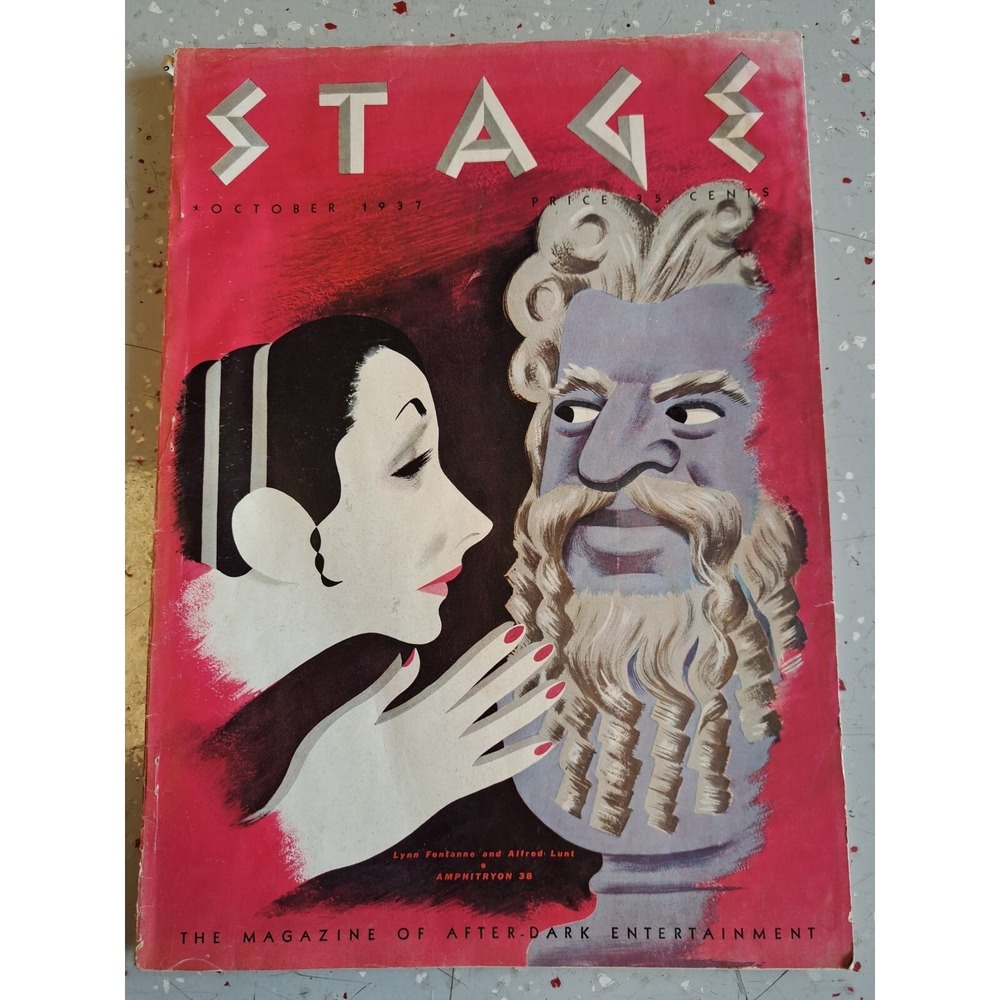 VTG Stage Magazine October 1937‎ Lynn Fontanne & Alfred Lunt No Label. C2